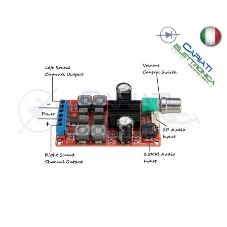 Audio amplifier TPA3116D2 TPA3116 2x50W DualGenerico