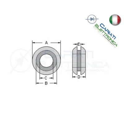 10 PEZZI Passacavo 5mm da pannello con foro passante