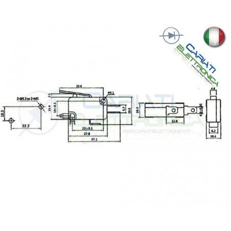 Microswitch Pulsante Fine Corsa Micro Switch a Leva 16A 250Vac