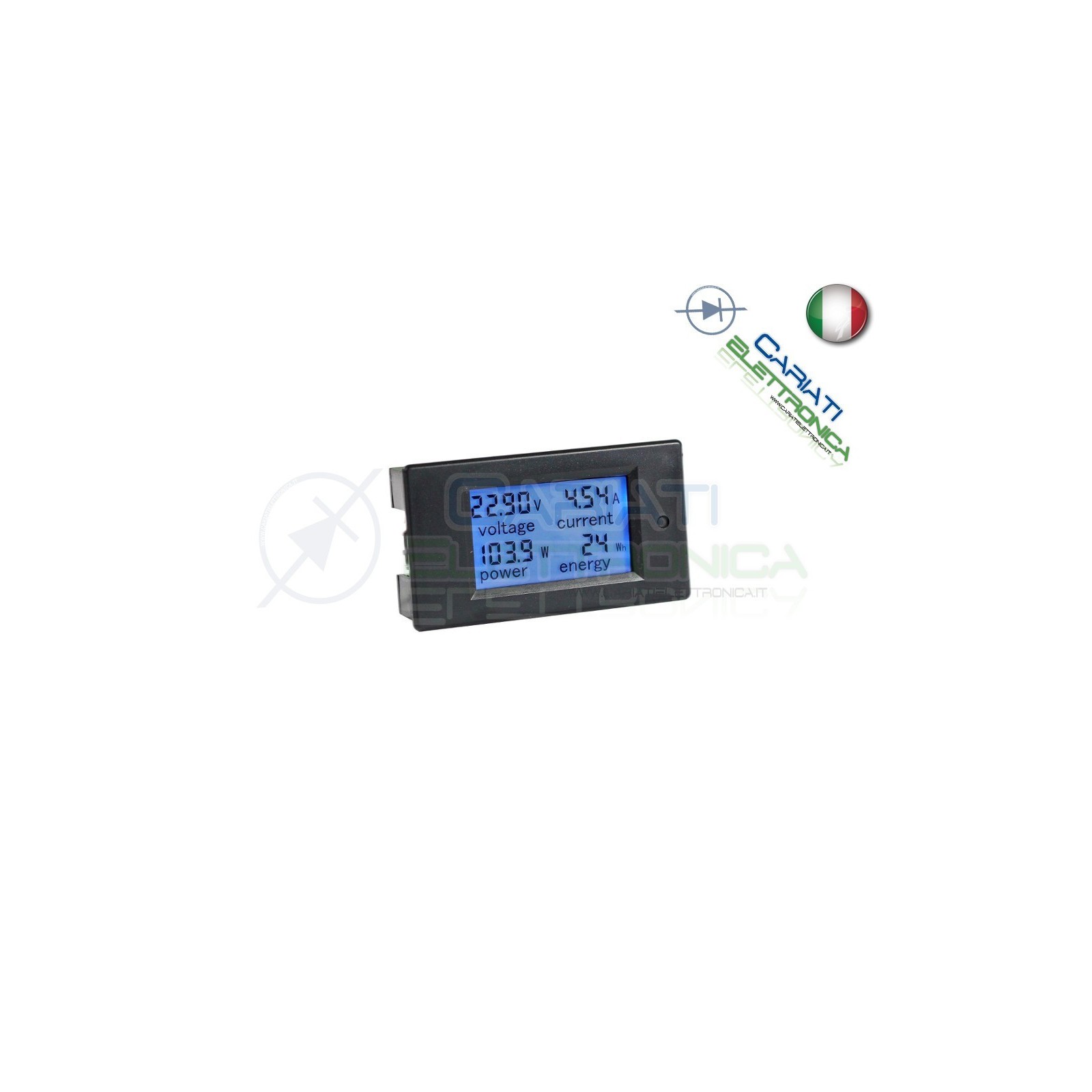 MISURATORE DI CONSUMO ELETTRICO WATTMETRO VOLTMETRO AMPEROMETRO 6.5-100Vdc 20A