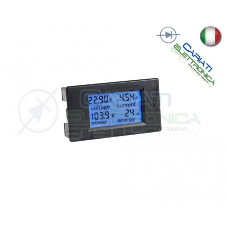 MISURATORE DI CONSUMO ELETTRICO WATTMETRO VOLTMETRO AMPEROMETRO 6.5-100Vdc 20A