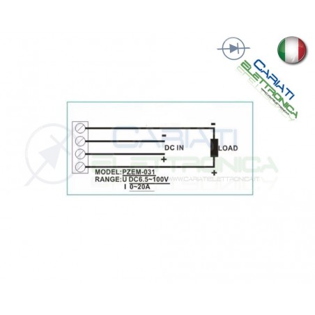 MISURATORE DI CONSUMO ELETTRICO WATTMETRO VOLTMETRO AMPEROMETRO 6.5-100Vdc 20A