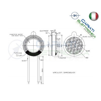 Altoparlante speaker cassa in mylar 1W 8Ω 100÷20000Hz 16mm