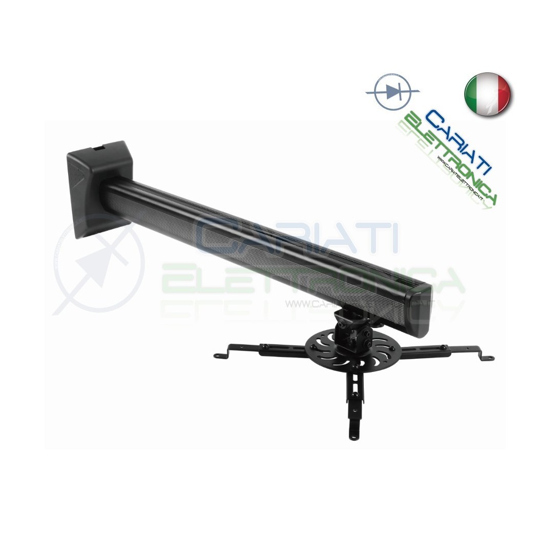 SUPPORTO STAFFA BRACCIO MURO PARETE PROIETTORE VIDEOPROIETTORE NERA