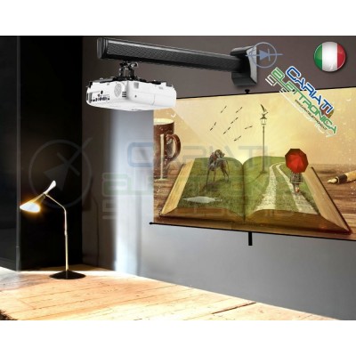 SUPPORTO STAFFA BRACCIO MURO PARETE PROIETTORE VIDEOPROIETTORE NERA