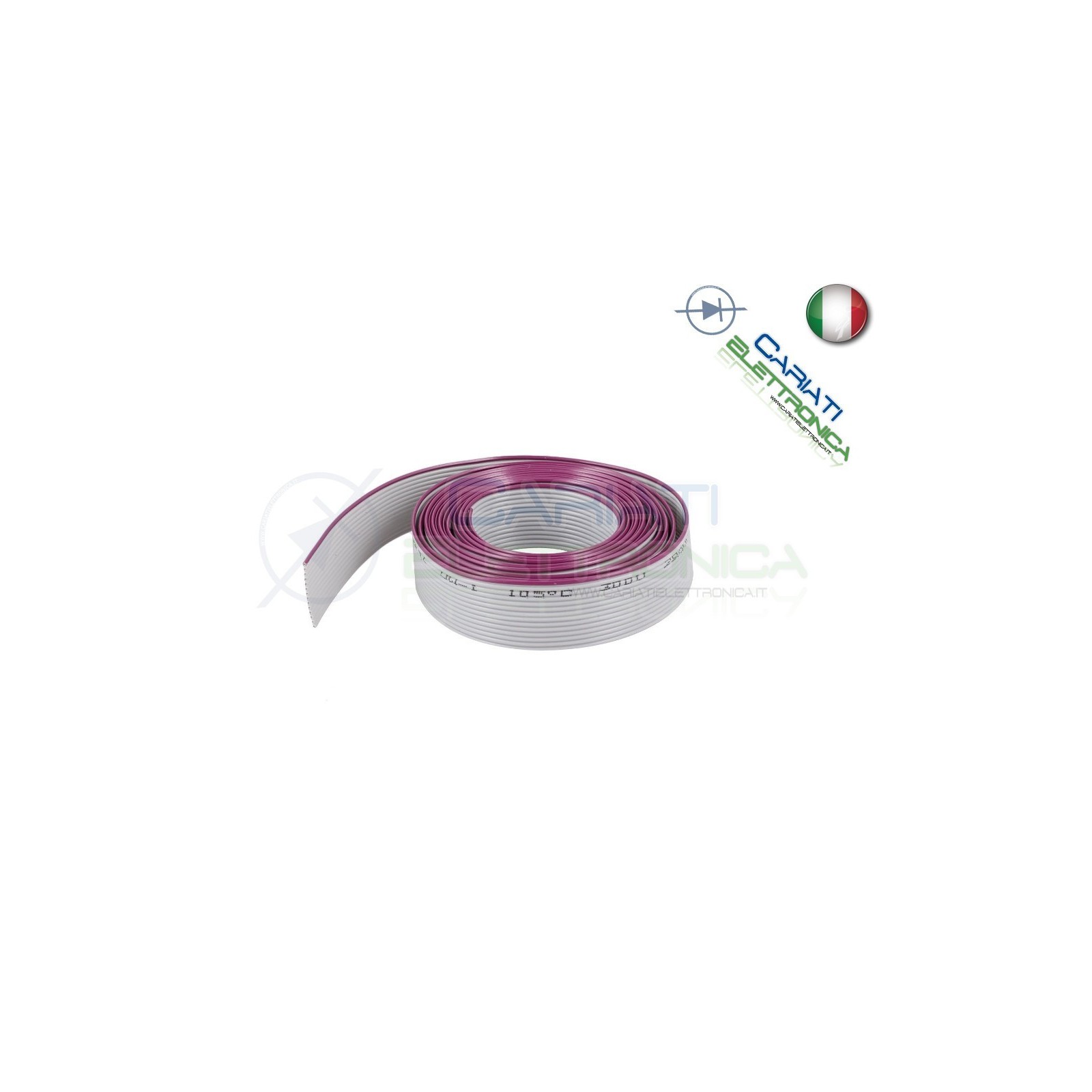 50cm DI CAVO PIATTO FLAT IDC MULTIPOLARE 28 AWG 34 POLI PASSO 1,27 GRIGIO