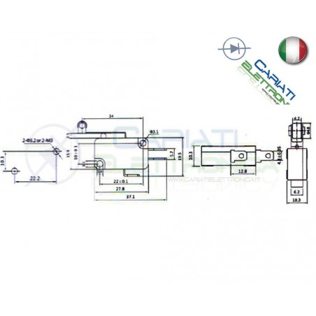 Microswitch Pulsante Fine Corsa Micro Switch a Leva con Rotella Generico
