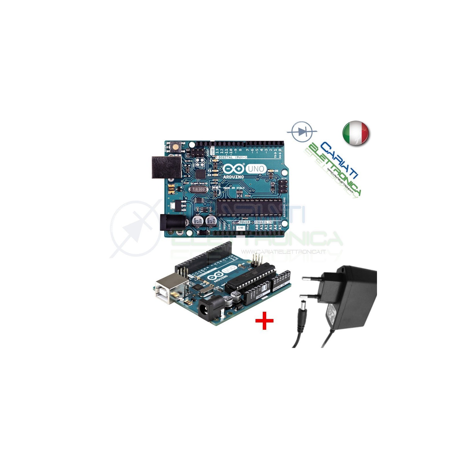 ARDUINO UNO Rev3 ORIGINALE con Alimentatore Arduino