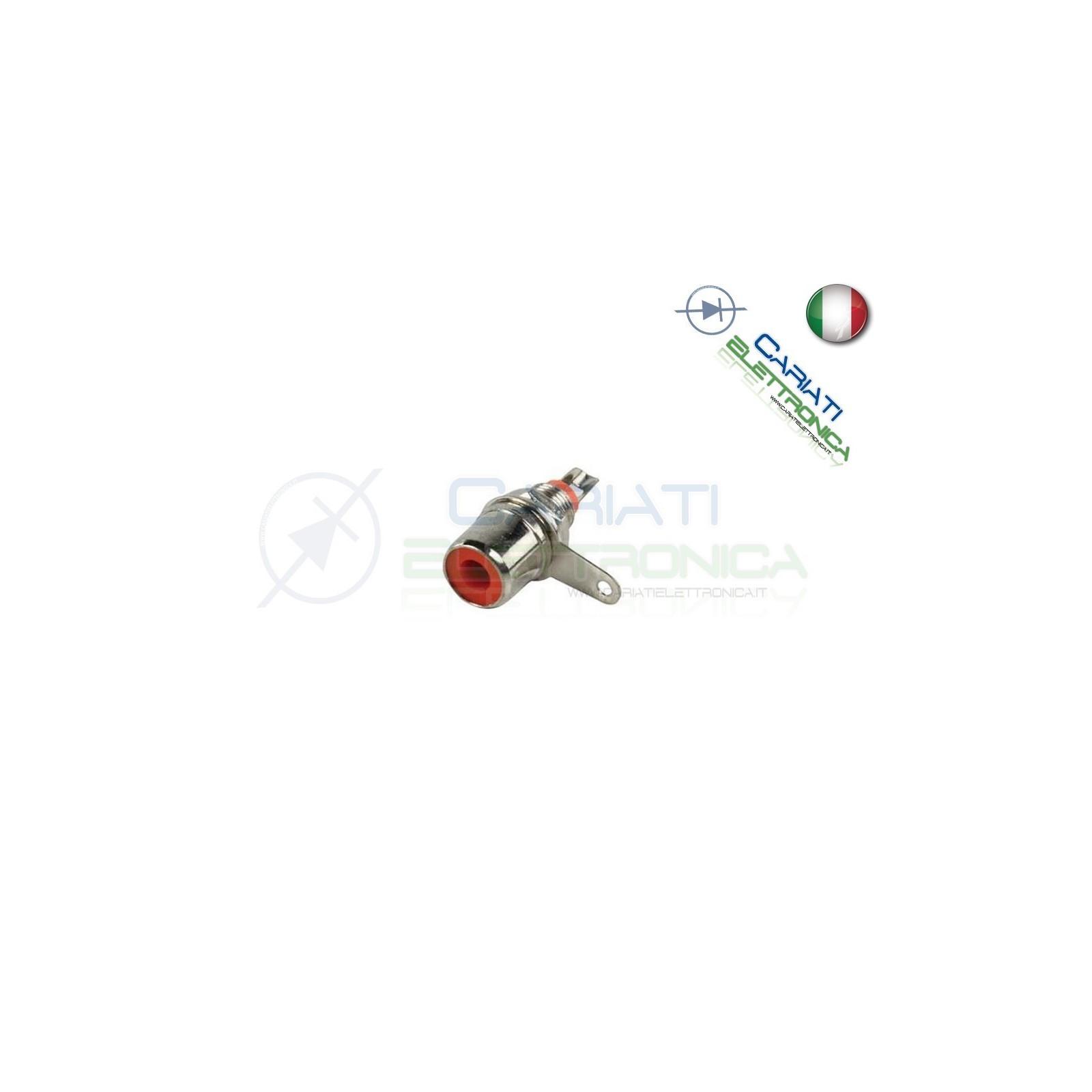 2 PEZZI Connettore presa RCA da pannello rossaGenerico