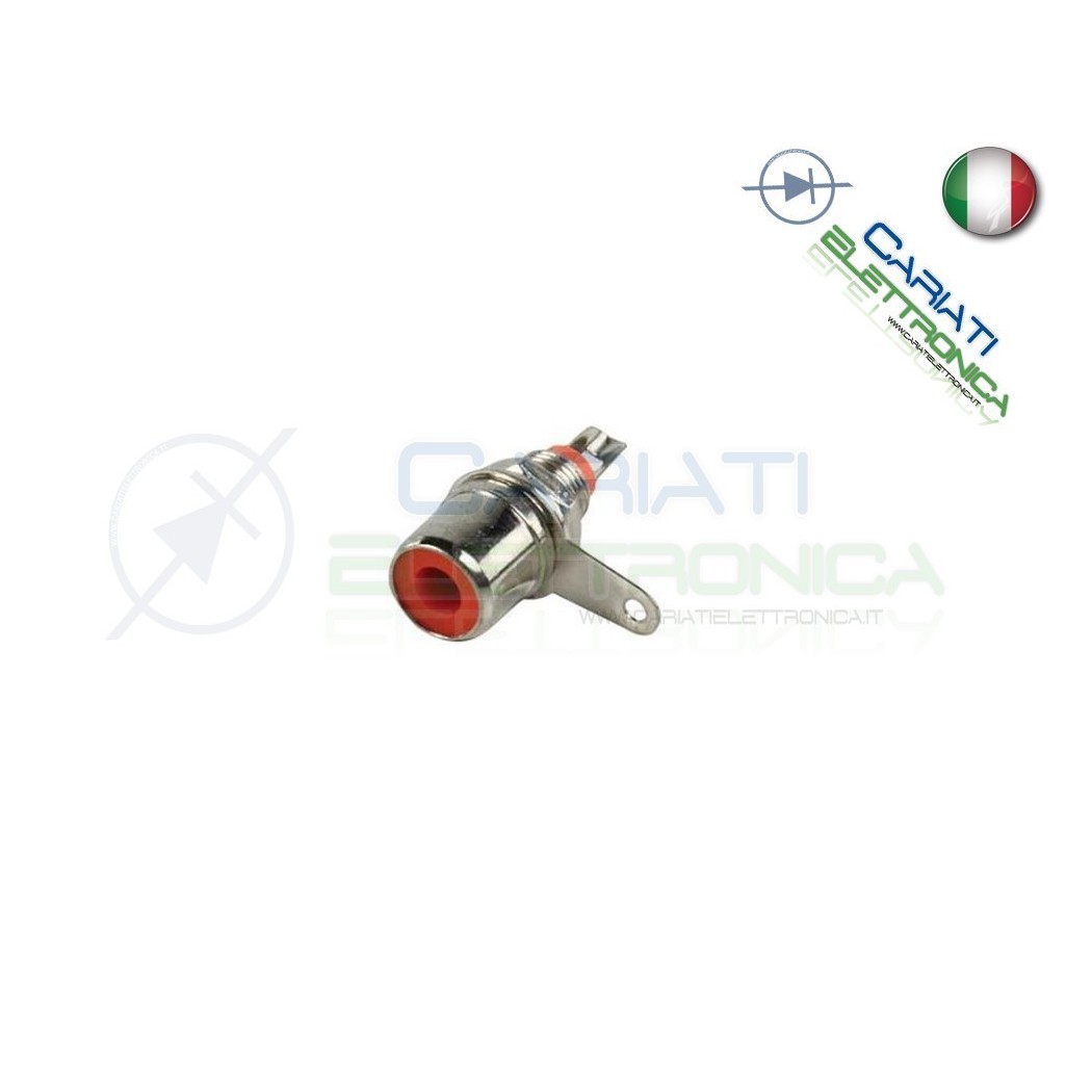 2 PEZZI Connettore presa RCA da pannello rossaGenerico