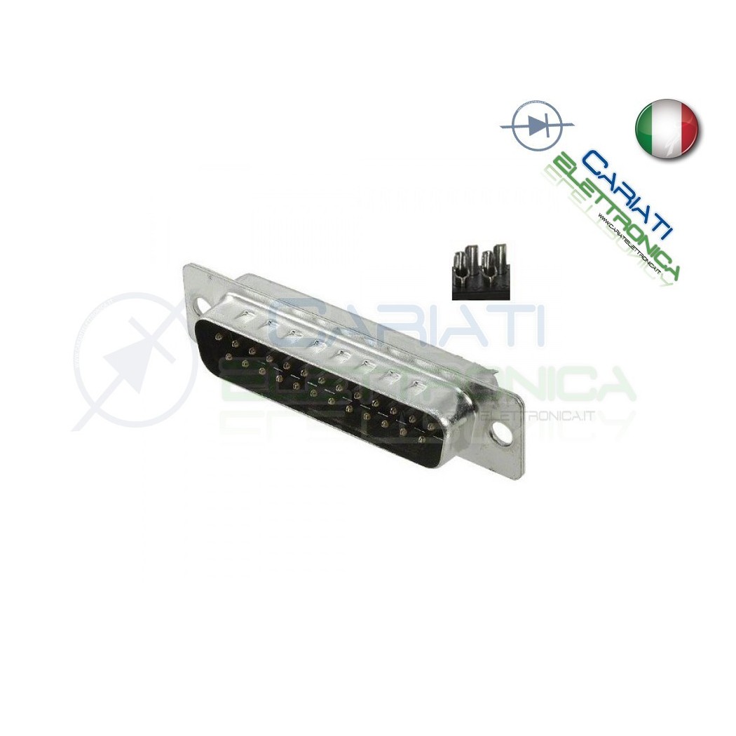 2 PEZZI Connettore SUB-D 25 poli MASCHIO a saldare porta parallela