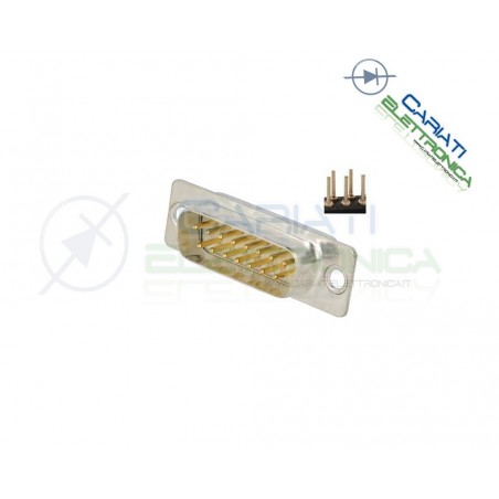2 PEZZI Connettore SUB-D 15 poli MASCHIO con pin circuito stampato