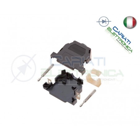 Cover per connettore SUB-D 25 poli in plastica con vite lunga Nera