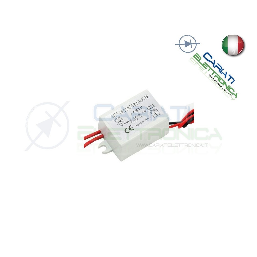 Driver Alimentatore per Alimentare 3 Led Power da 1Watt 1W AC DC 300mA