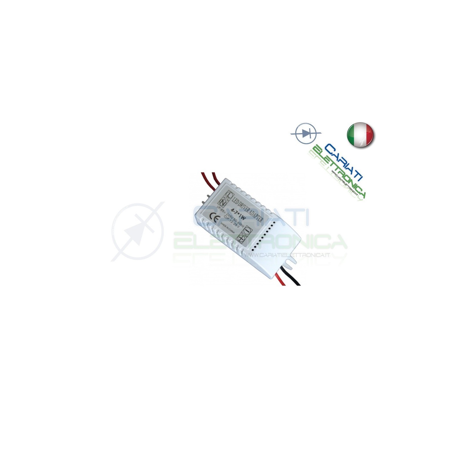 Driver Alimentatore per Alimentare 4 - 7 Led Power da 1Watt 1W AC DC 300mA