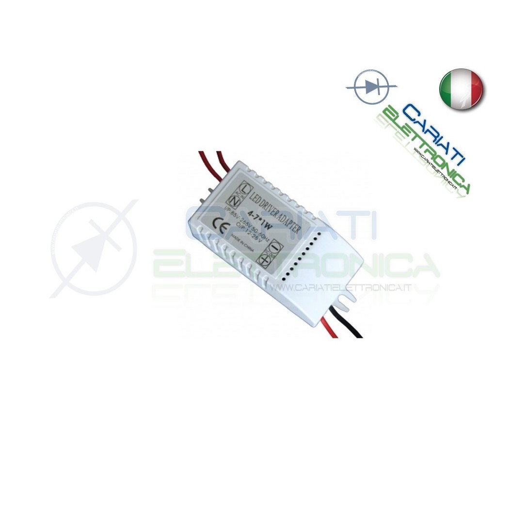 Driver Alimentatore per Alimentare 4 - 7 Led Power da 1Watt 1W AC DC 300mA