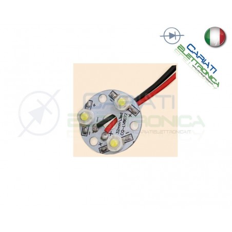 Basetta 3 led Power Bianco freddo 1W 3x1W con lente diametro 32mm