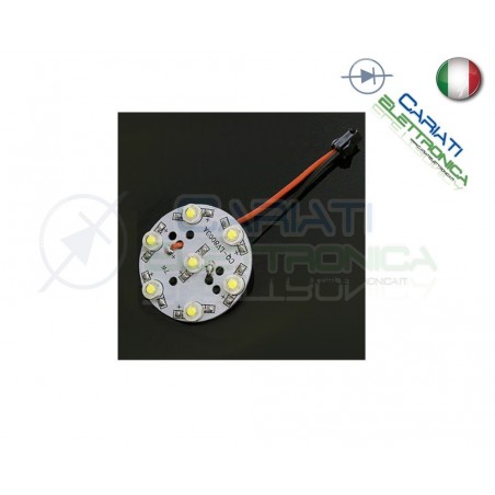 Basetta 7 led Power Bianco freddo 1W 7x1W con lente diametro 49mm