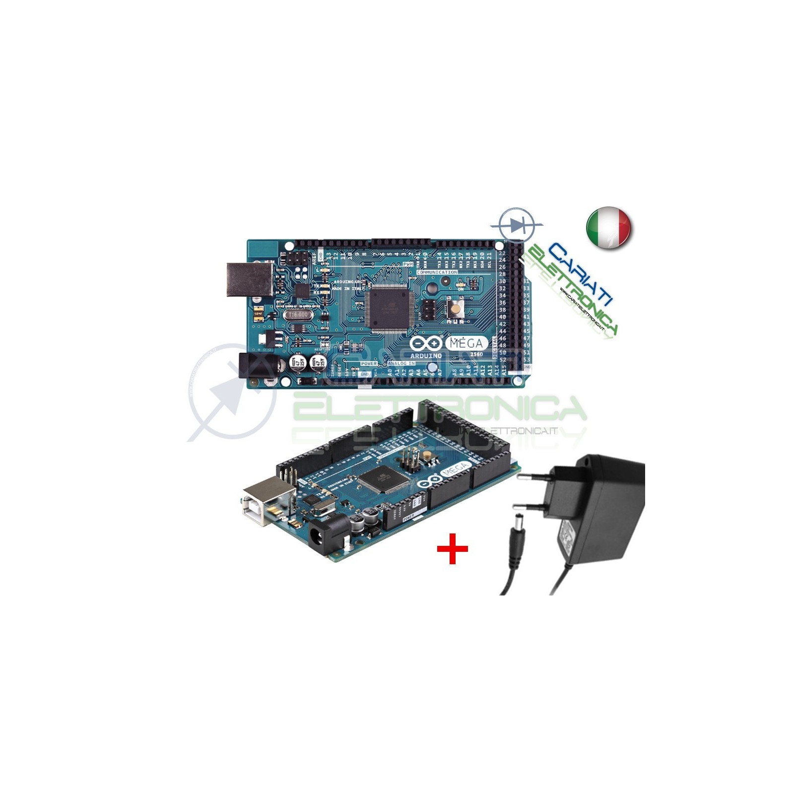 ARDUINO MEGA 2560 ORIGINALE ATmega2560 con ALIMENTATORE Arduino