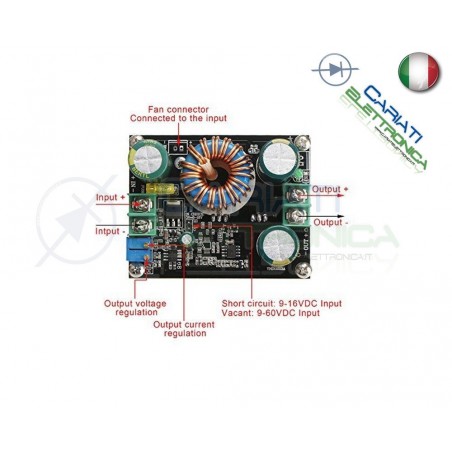 STEP UP 600W 10A Convertitore DC-DC boost regolabile alimentatore Generico