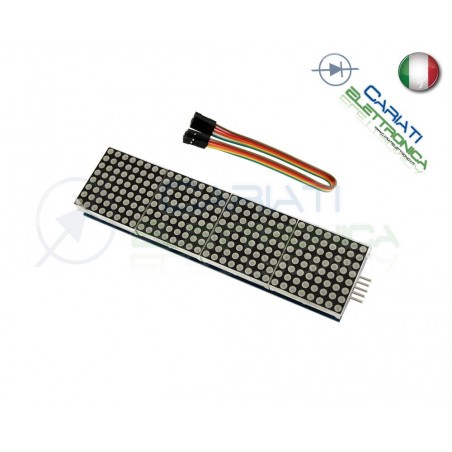 Display a matrice 4 In 1 Dot Matrix con Microcontroller MAX7219 modulo Arduino