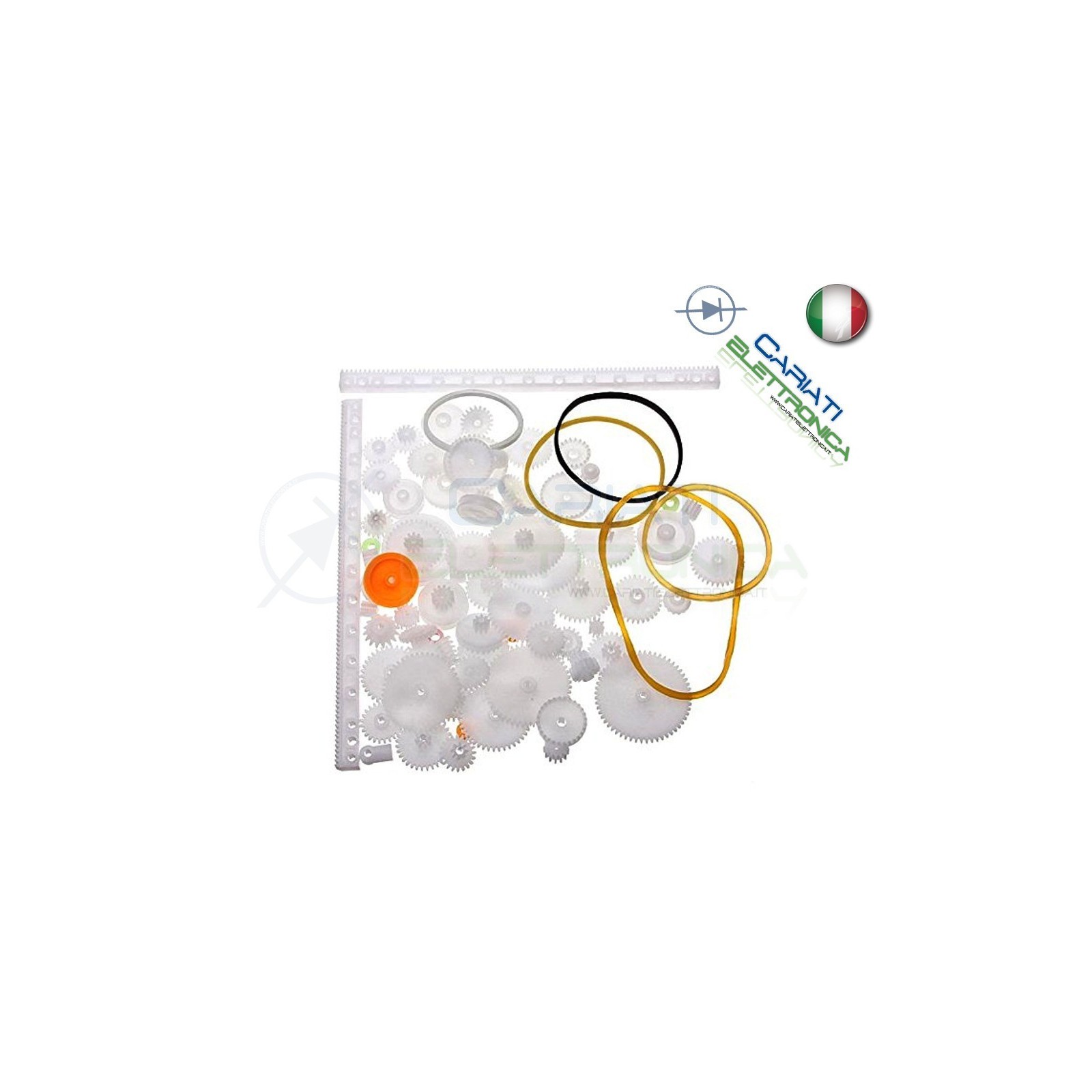 Kit 75 Pezzi tra cui Ruote dentate ingranaggi in PLASTICA per modellismo robot Generico