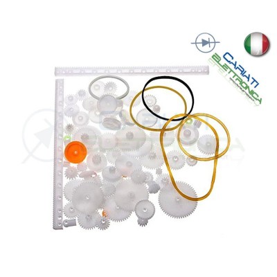 Kit 75 Pezzi tra cui Ruote dentate ingranaggi in PLASTICA per modellismo robot Generico