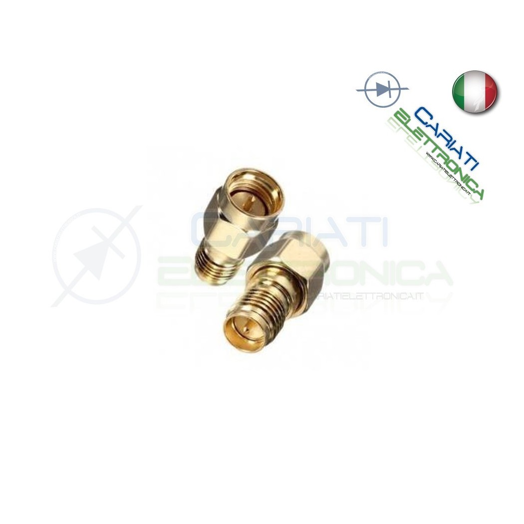 1 PEZZO Connettore Adattatore da SMA Maschio a RP SMA femmina RF WiFi Router Generico