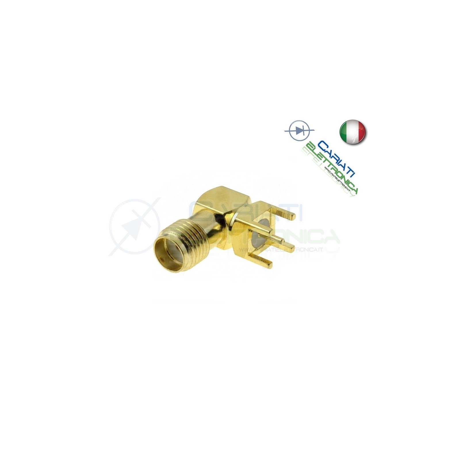 1 PEZZO Connettore Adattatore SMA femmina angolo 90° 50O THT per PCB teflonGenerico