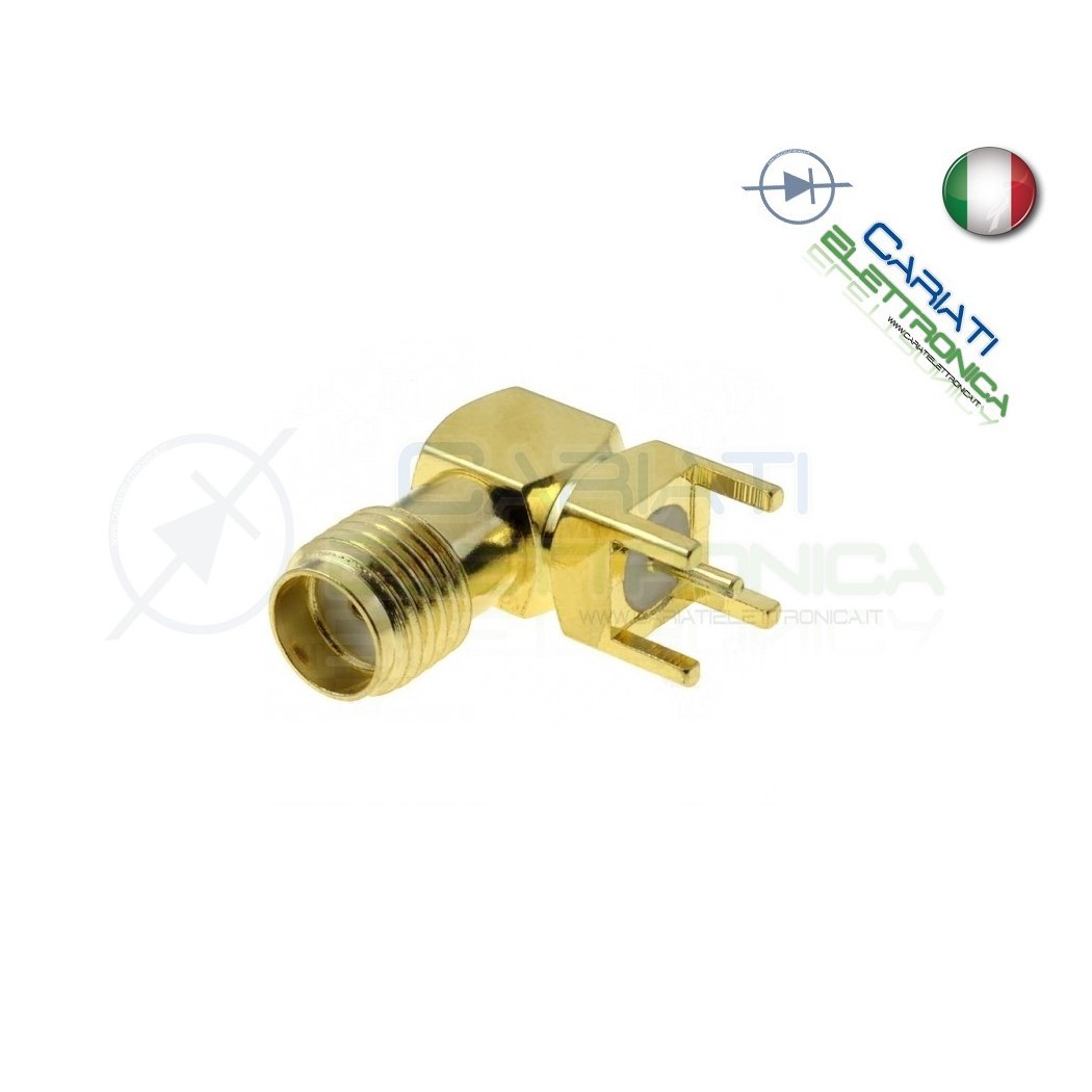 1 PEZZO Connettore Adattatore SMA femmina angolo 90° 50O THT per PCB teflonGenerico