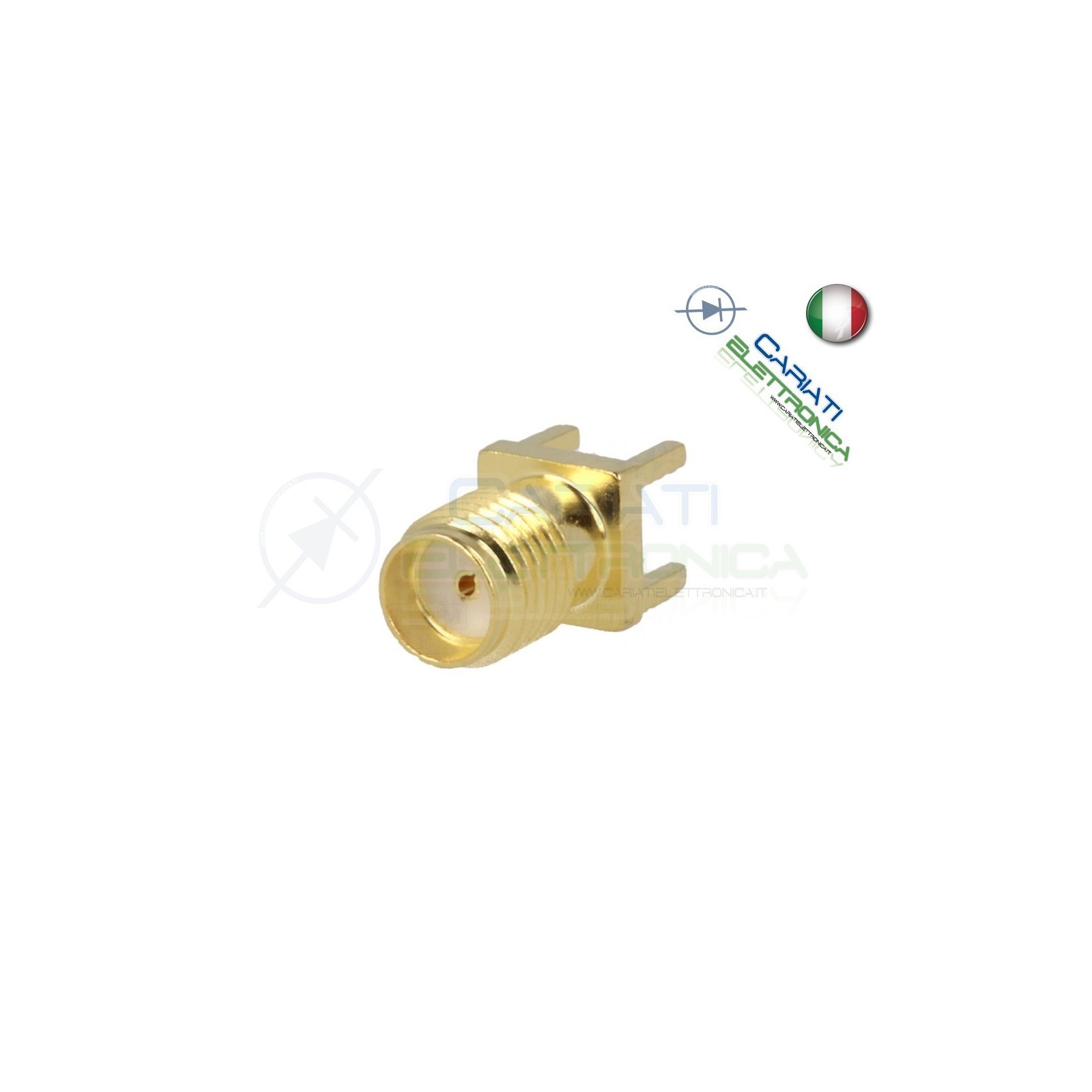 1 PEZZO Connettore Adattatore SMA femmina 50O THT per PCB teflon Generico