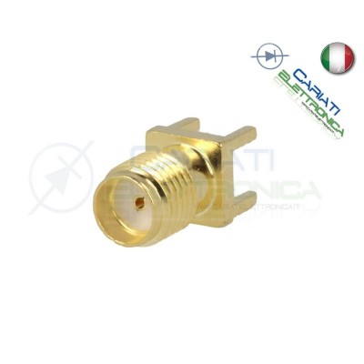 1 PEZZO Connettore Adattatore SMA femmina 50O THT per PCB teflon Generico