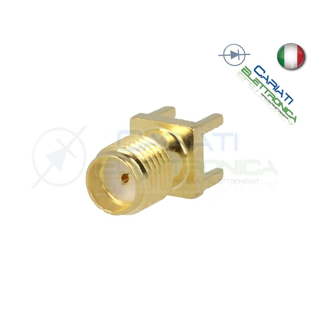 1 PEZZO Connettore Adattatore SMA femmina 50O THT per PCB teflon Generico
