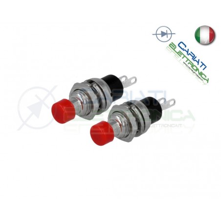 2 PEZZI PULSANTE NORMALMENTE CHIUSO 125V 1A ROSSO