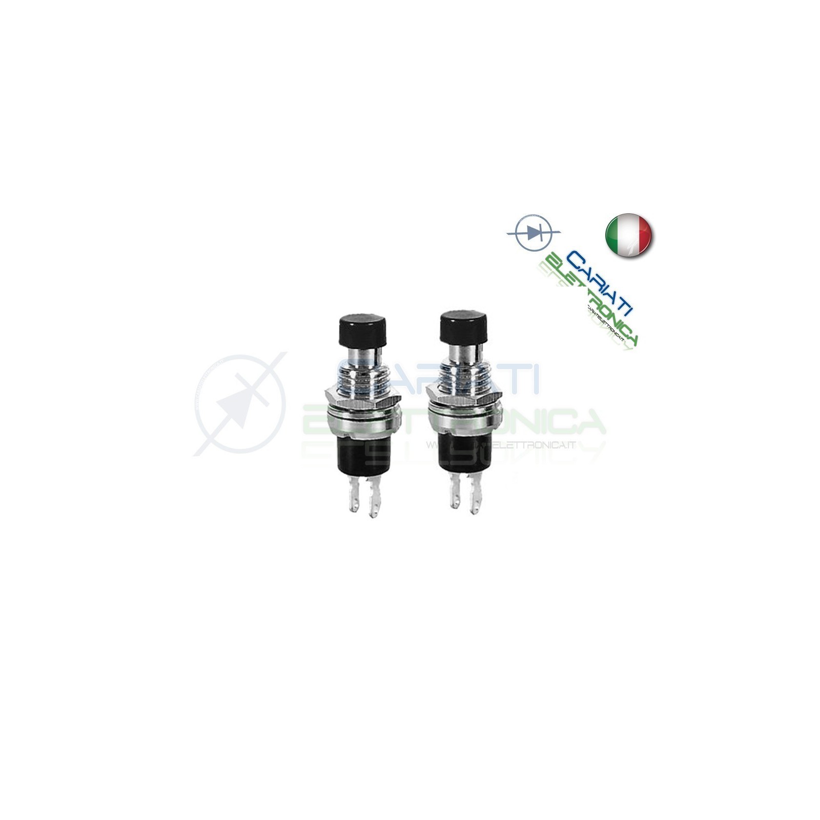 2 PEZZI PULSANTE NORMALMENTE CHIUSO 125V 1A NERO