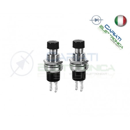 2 PEZZI PULSANTE NORMALMENTE CHIUSO 125V 1A NERO