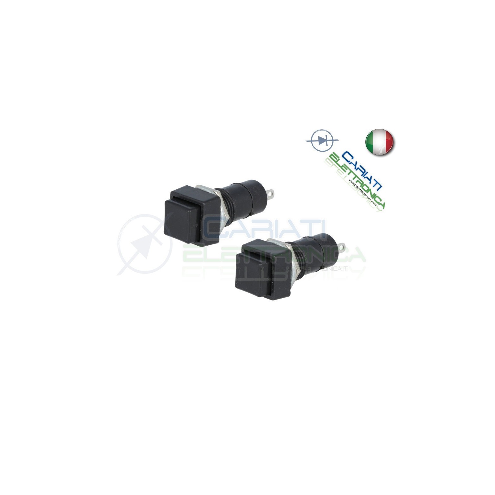 2 PEZZI PULSANTE NORMALMENTE APERTO SPST 125V 3A NERO