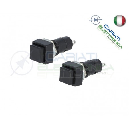 2 PEZZI PULSANTE NORMALMENTE APERTO SPST 125V 3A NERO