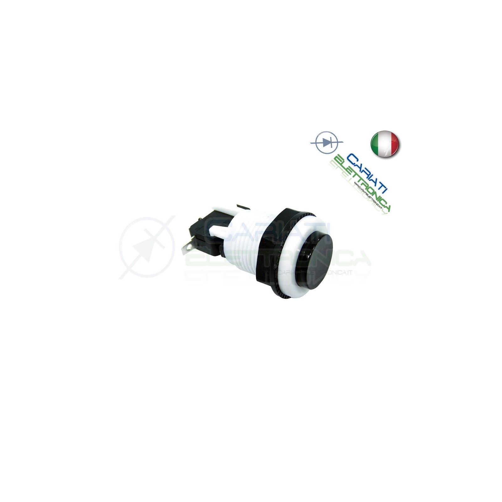 1 PEZZO PULSANTE ARCADE SPDT 250V 4A NERO