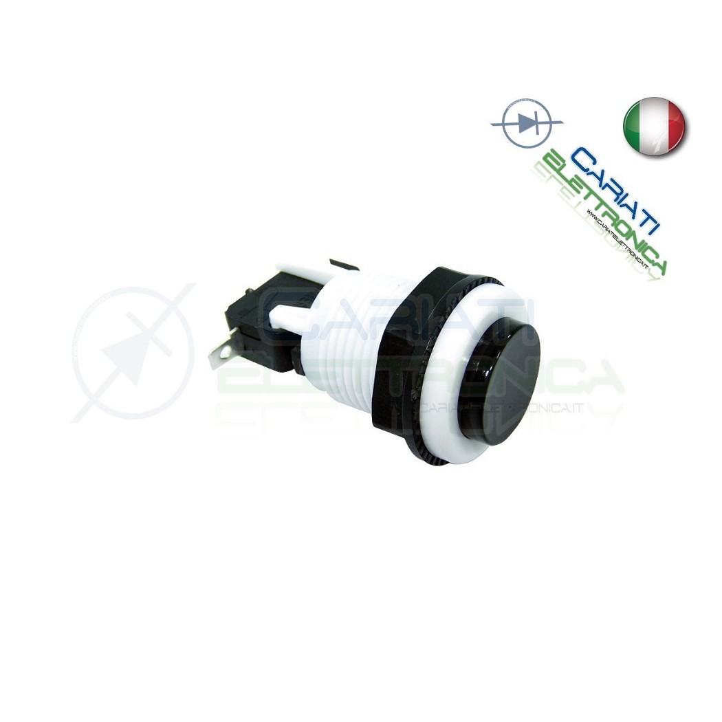 1 PEZZO PULSANTE ARCADE SPDT 250V 4A NERO