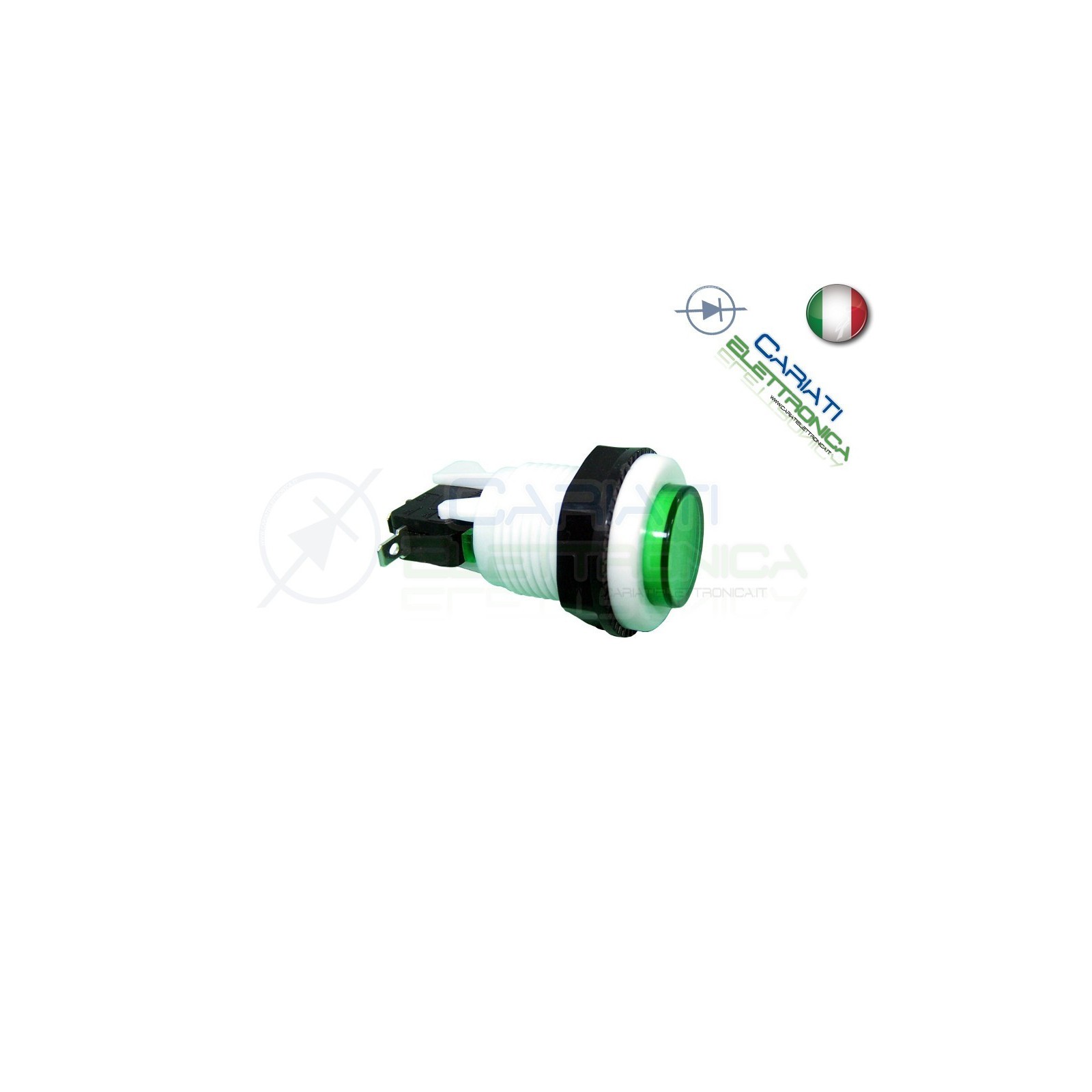 1 PEZZO PULSANTE ARCADE SPDT 250V 4A VERDE