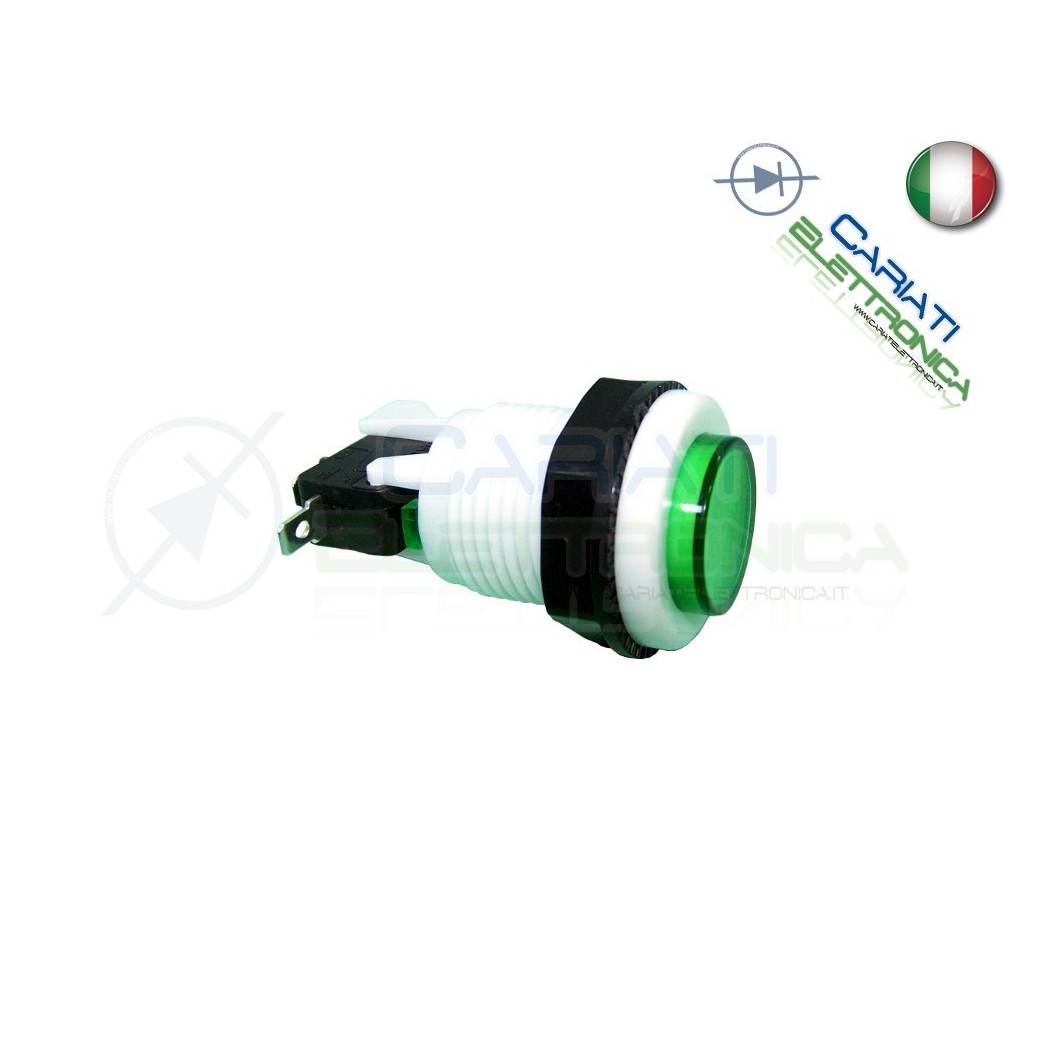 1 PEZZO PULSANTE ARCADE SPDT 250V 4A VERDE