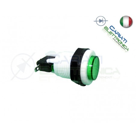 1 PEZZO PULSANTE ARCADE SPDT 250V 4A VERDE