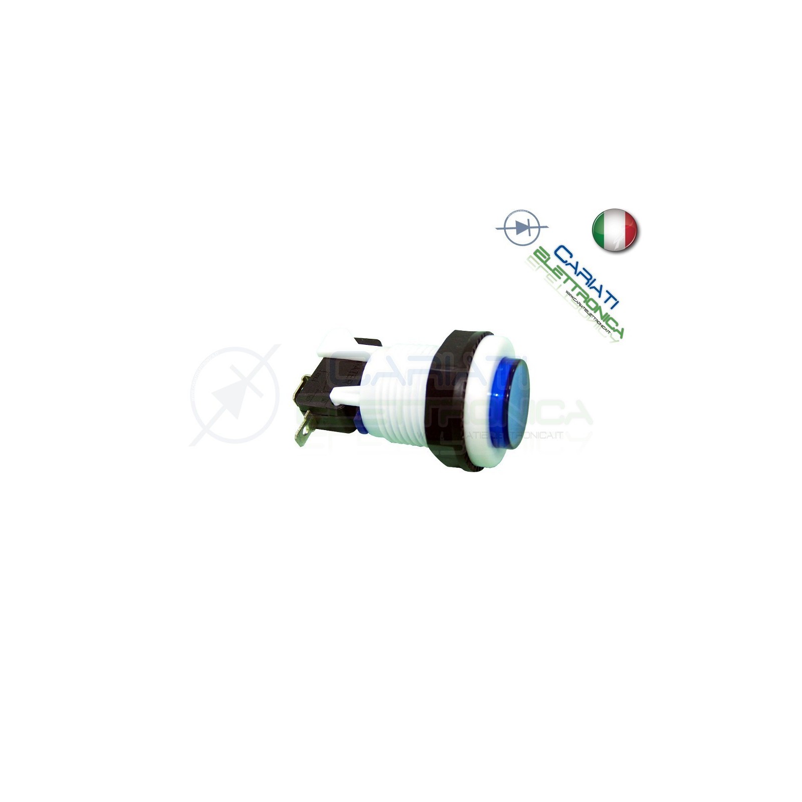 1 PEZZO PULSANTE ARCADE SPDT 250V 4A BLU