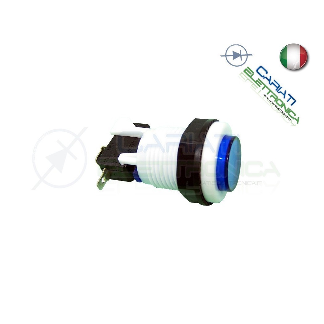 1 PEZZO PULSANTE ARCADE SPDT 250V 4A BLU