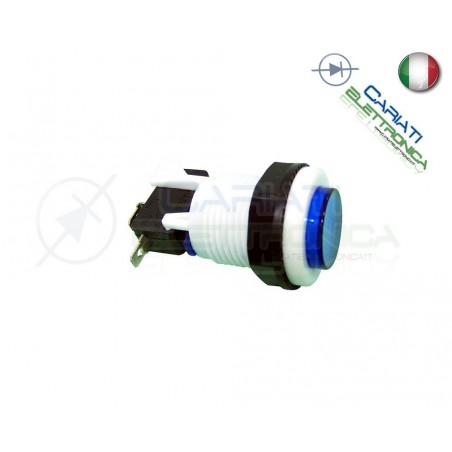 1 PEZZO PULSANTE ARCADE SPDT 250V 4A BLU