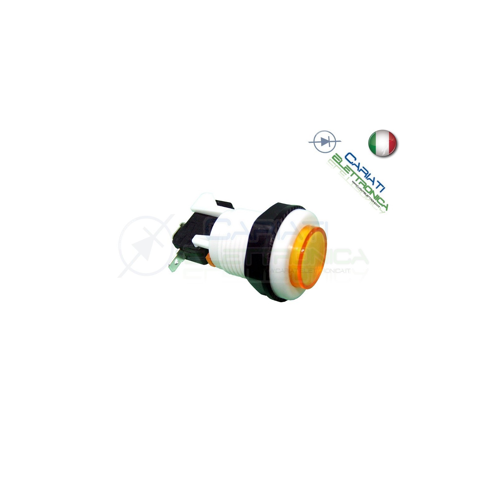 1 PEZZO PULSANTE ARCADE SPDT 250V 4A GIALLO