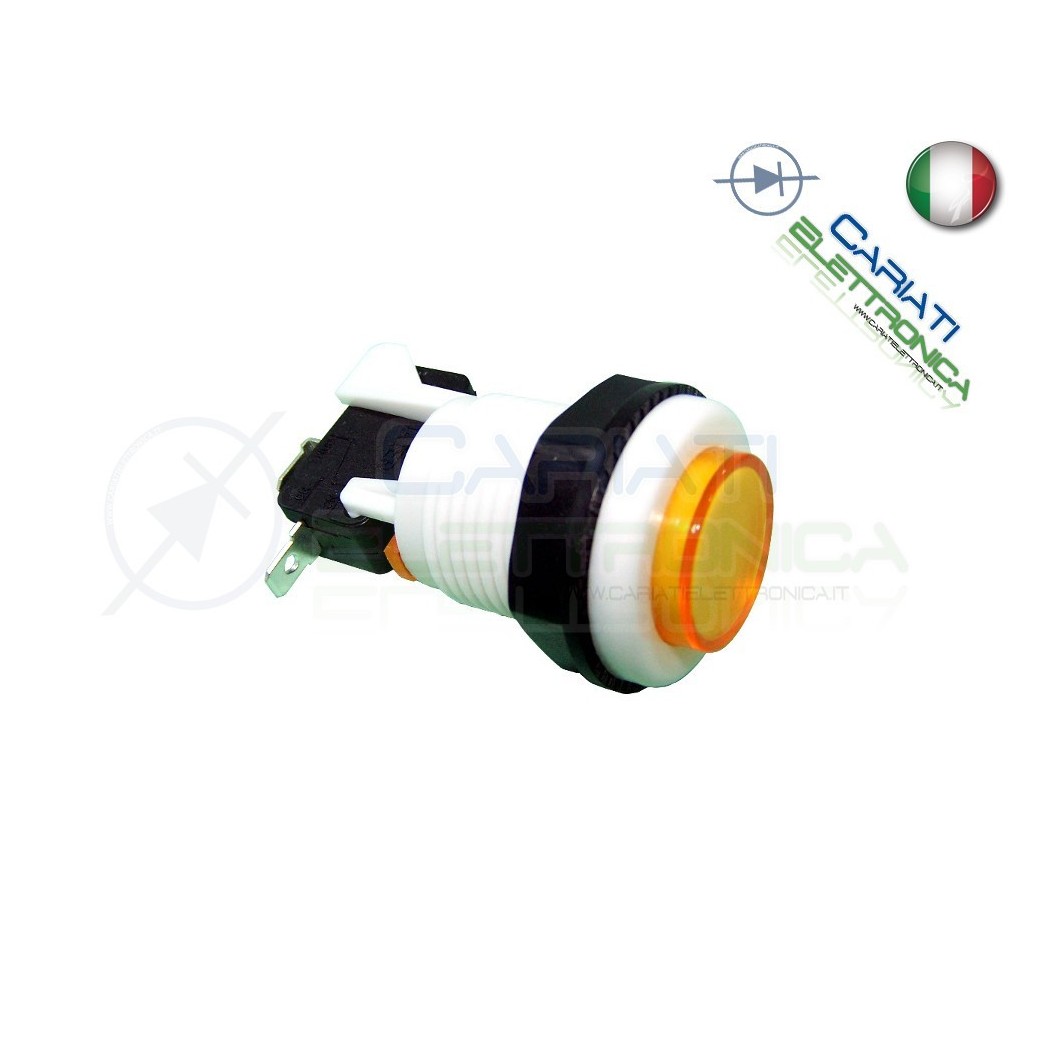 1 PEZZO PULSANTE ARCADE SPDT 250V 4A GIALLO