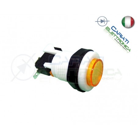 1 PEZZO PULSANTE ARCADE SPDT 250V 4A GIALLO