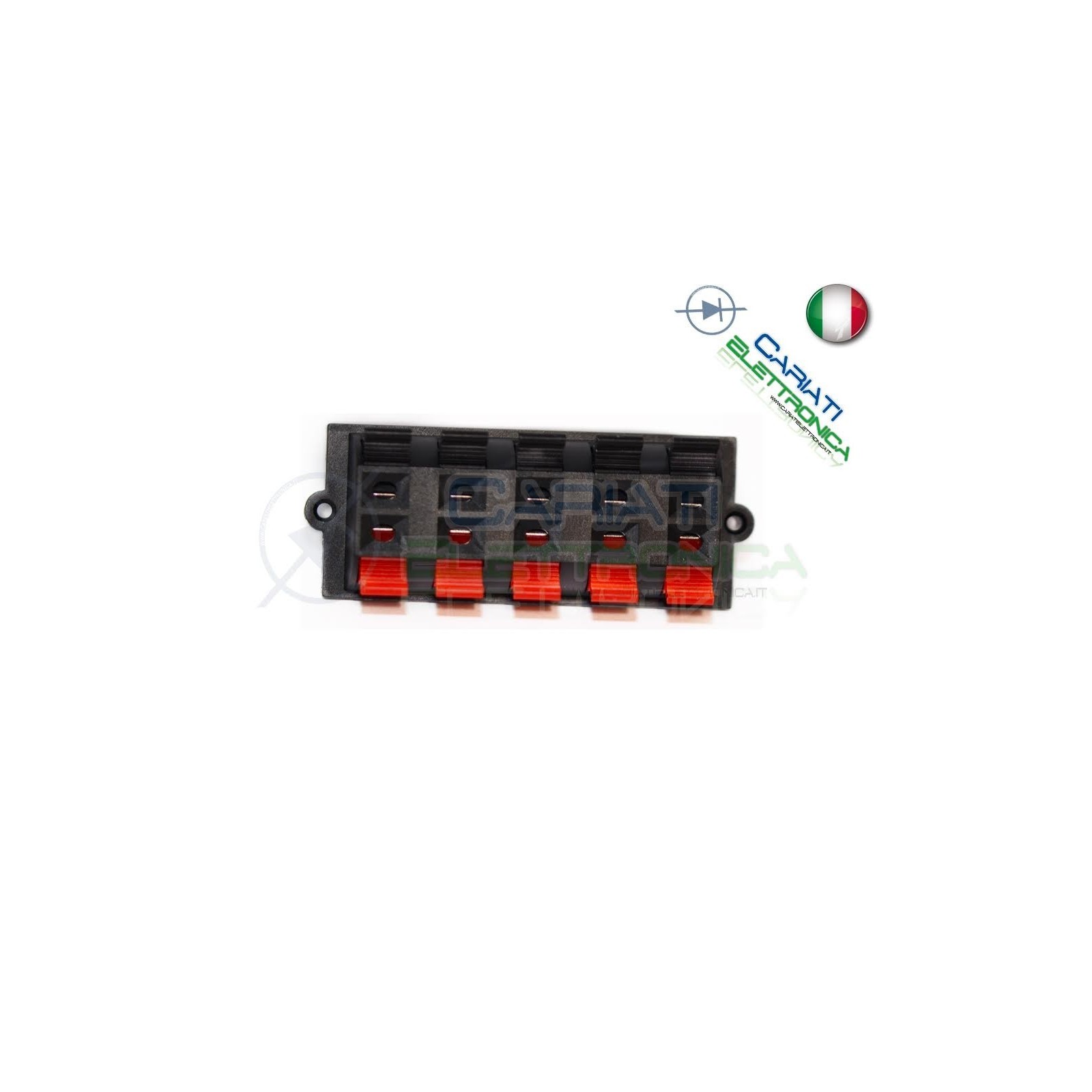 Morsettiera a Molla per Casse Audio Altoparlante Speaker 10 poli 78mm